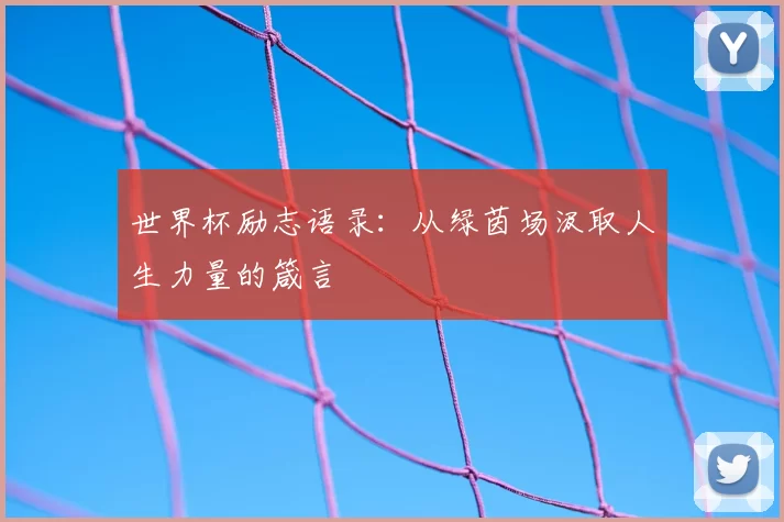世界杯励志语录:从绿茵场汲取人生力量的箴言